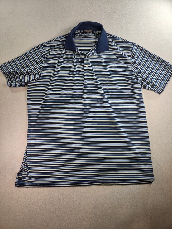 Peter Millar Other - Peter Millar Summer Comfort Blue Striped Polo XXL